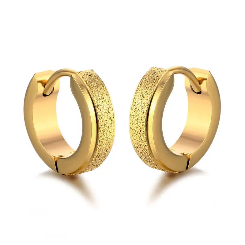 1pair 4*9mm 515 Stainless Steel Gold-color Hoop Earrings Clip For Women Piercing Jewelry Earring Prevent Allergy Wholesale