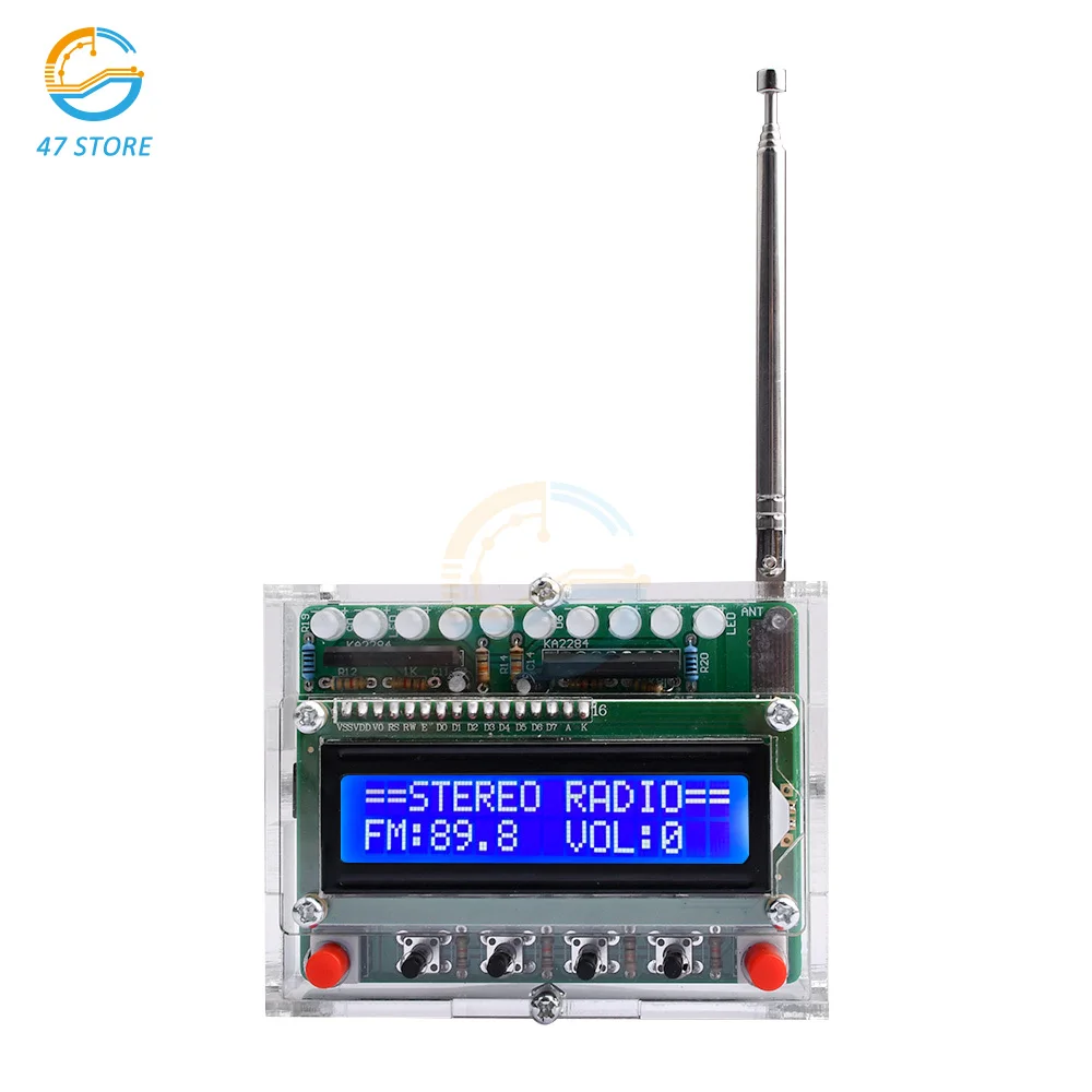 Imagem -04 - Rádio fm Digital Faça Você Mesmo Kit Eletrônico Kit fm Rádio Receptor Módulo 87108mhz Componente de Solda Projeto Prática Rda5807