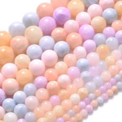 Natural Stone Beads Colorful Chalcedony Jades Spacer Beads for Jewelry Making DIY Bracelet Necklace Accessories 4/6/8/10/12mm