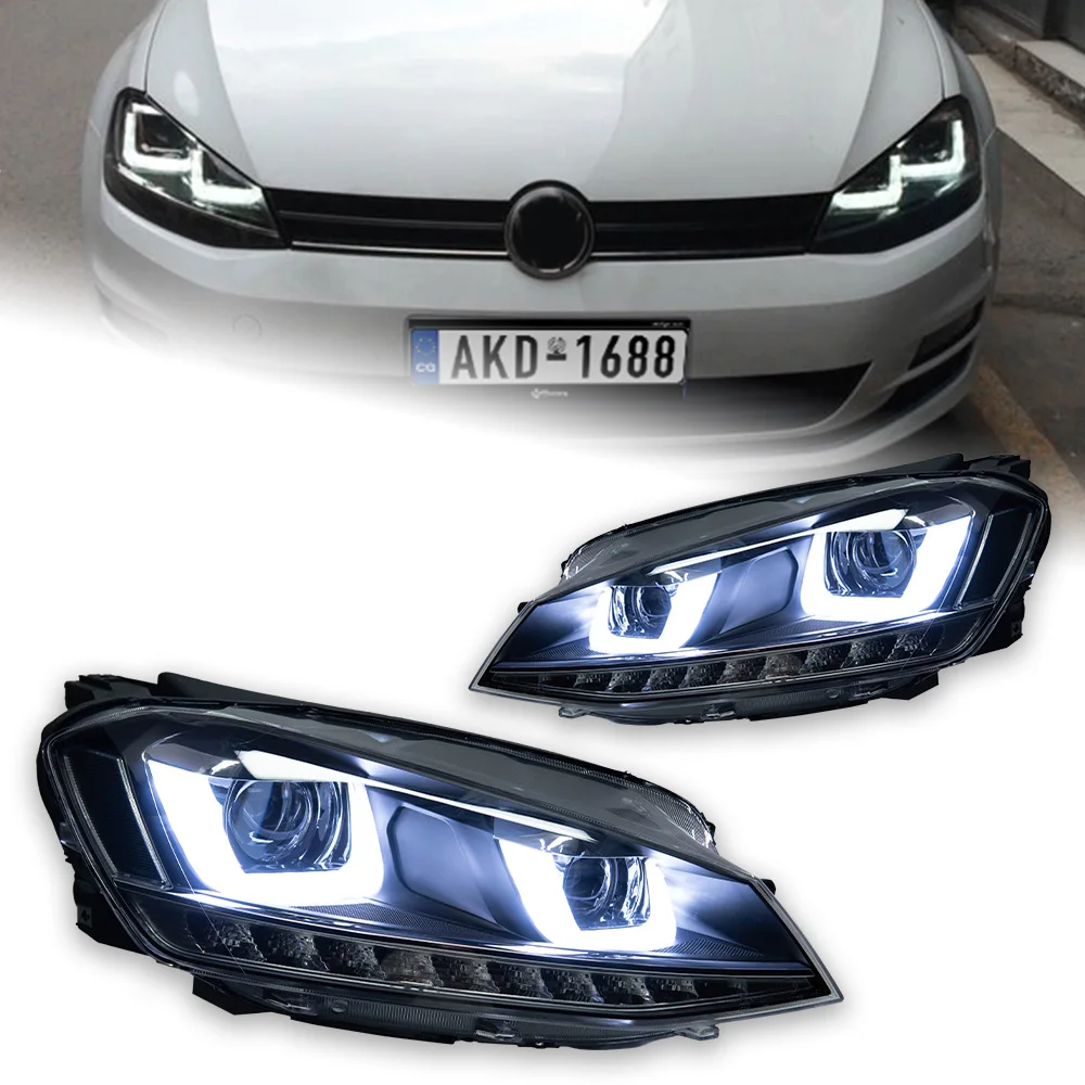 Reflektor do VW Golf 7 MK7 2013-2017 Samochód автомобильные товары LED DRL Hella 5 Xenon Lens Hid H7 Golf 7.5 R LINE Akcesoria samochodowe — zdjęcie 5
