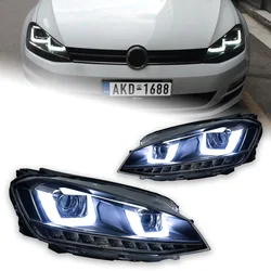 Headlight For VW Golf 7 MK7 2013-2017 Car автомобильные товары LED DRL Hella 5 Xenon Lens Hid H7 Golf 7.5 R LINE Car Accessories