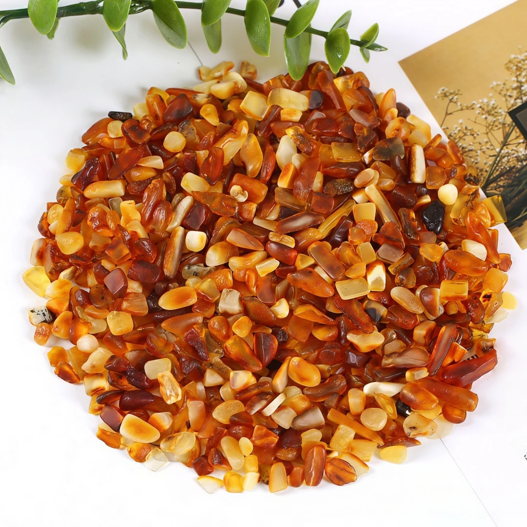 Natural Amber Crushed Stones Crystal Chips For Fish Tank Landscape Home Decor Bulk