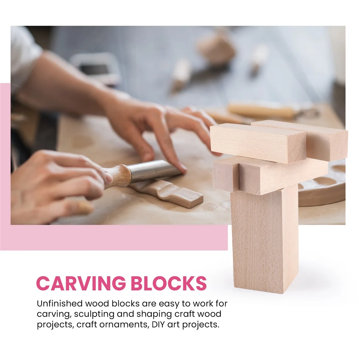 

A06K 5 Pcs Carving Wood Blocks Whittling Wood Blocks Basswood Carving Blocks Unfinished Soft Wood Set for Carving Beginners