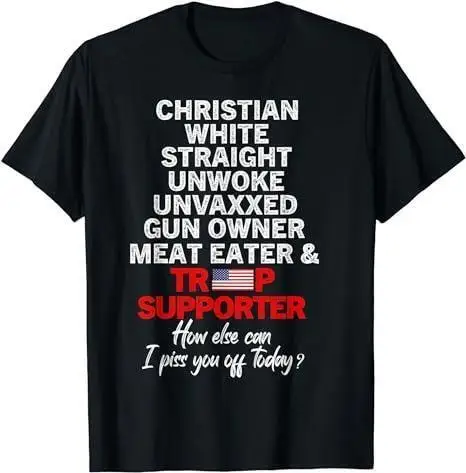 Trump Supporter Christian White Straight UnwokeUnvaxxed T-Shirt best best