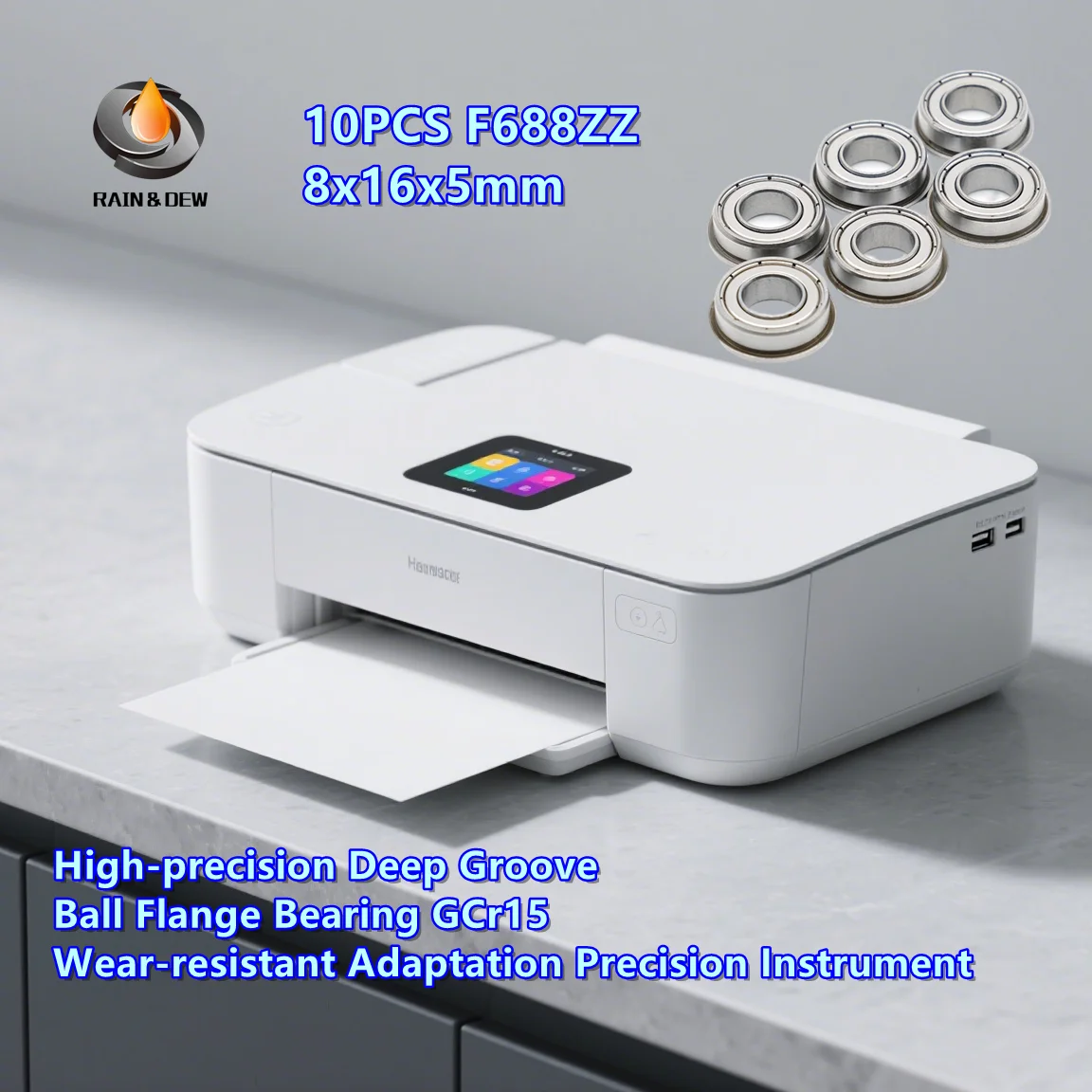 

10PCS F688ZZ 8x16x5mm High-precision Deep Groove Ball Flange Bearing GCr15 Wear-resistant Adaptation Precision Instrument
