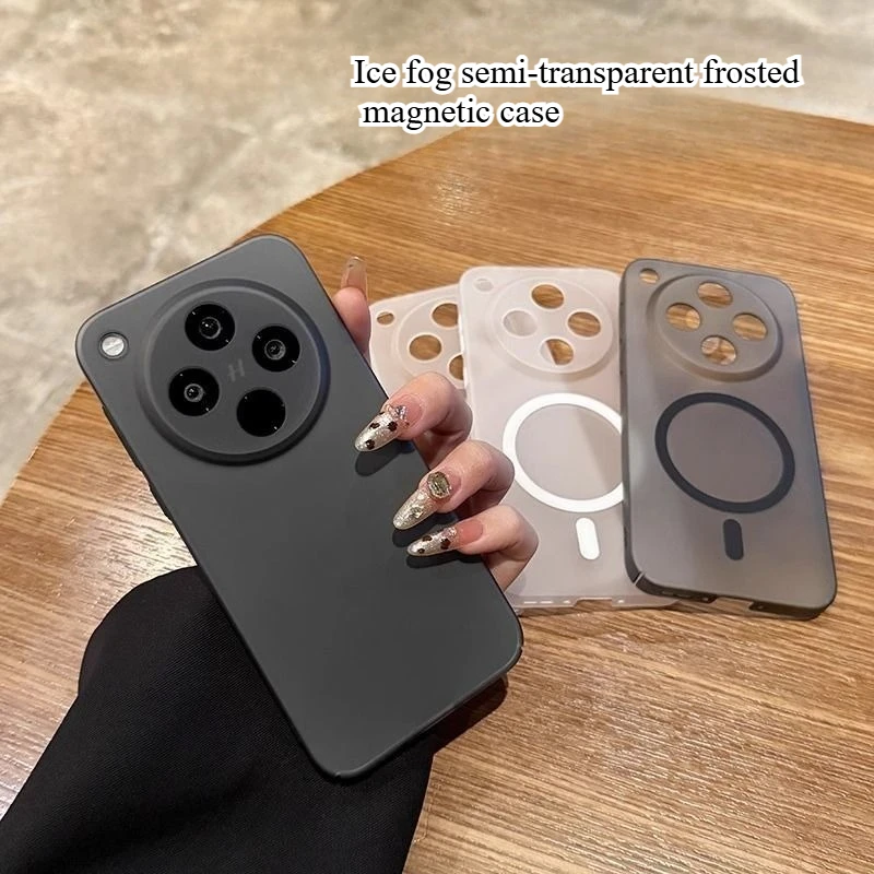 

For OPPO Find X8 Ultra X8 Pro Case Simple Ice Mist Transparent Magnetic Frosted Cover For OPPO Find X8s Plus Shockproof Bumper