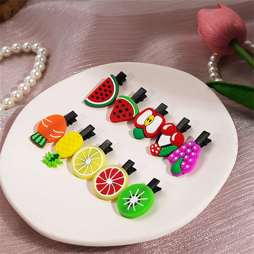 10pcs Santa Claus Elk Christmas Gift Hairclip Ice Cream Fruit Butterfly Flower Hairpin Women Girls Makeup Wash Face Bangs Clip