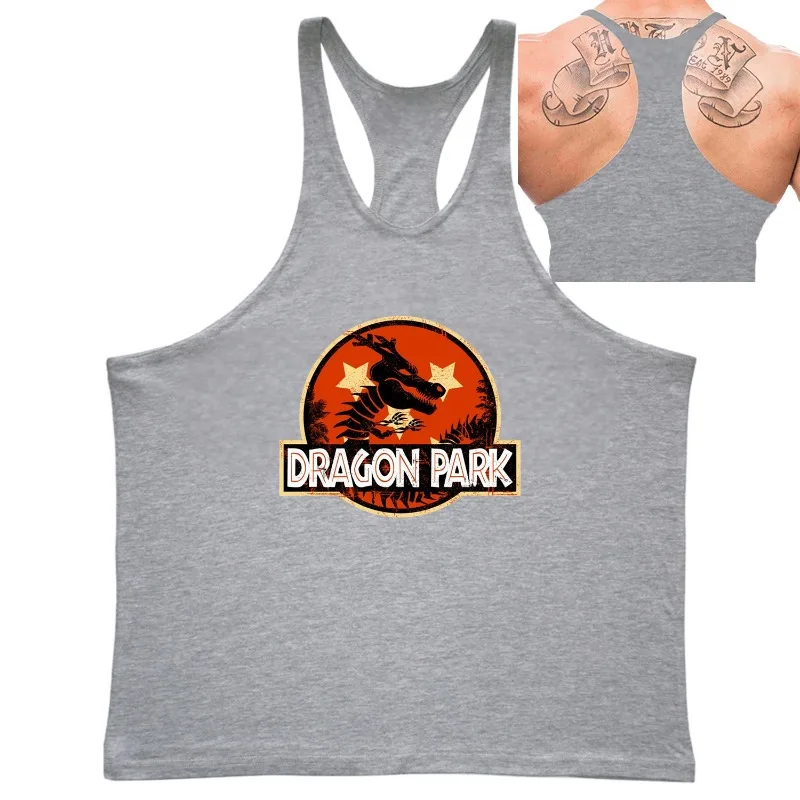 الرجال تي شيرت بدون أكمام للصالة الرياضية أنيمي لعبة دراغون بول "دراجون بارك" سريعة الجافة سترة بلا أكمام تي شيرت رياضي للياقة البدنية تجريب الصيف التدريب #3
