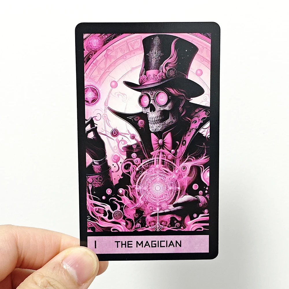 Pink Gothic Themed 10.3*6cm Tarot Cards 78 Pcs