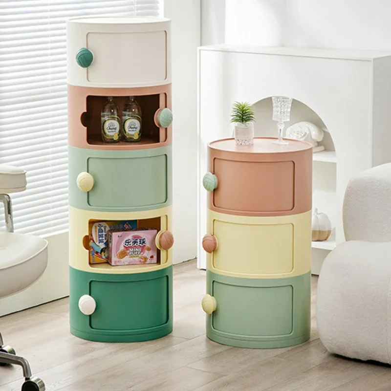 Children's bedside table circular household minimalist creative bedroom storage cabinet small cabinet