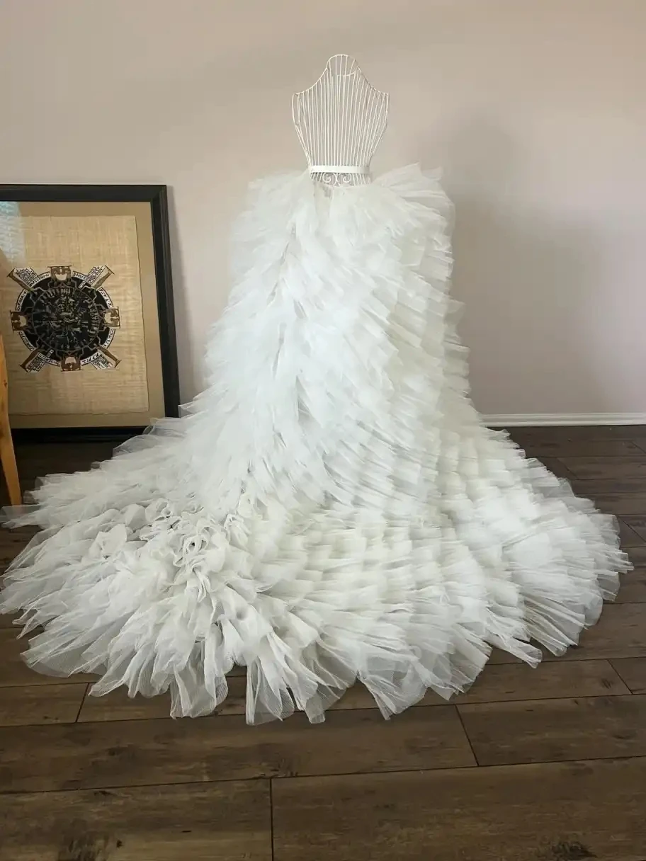 

Модная юбка из фатина с оборками, женская, с бантом, на заказ, пышная многослойная юбка для вечеринок, асимметричная