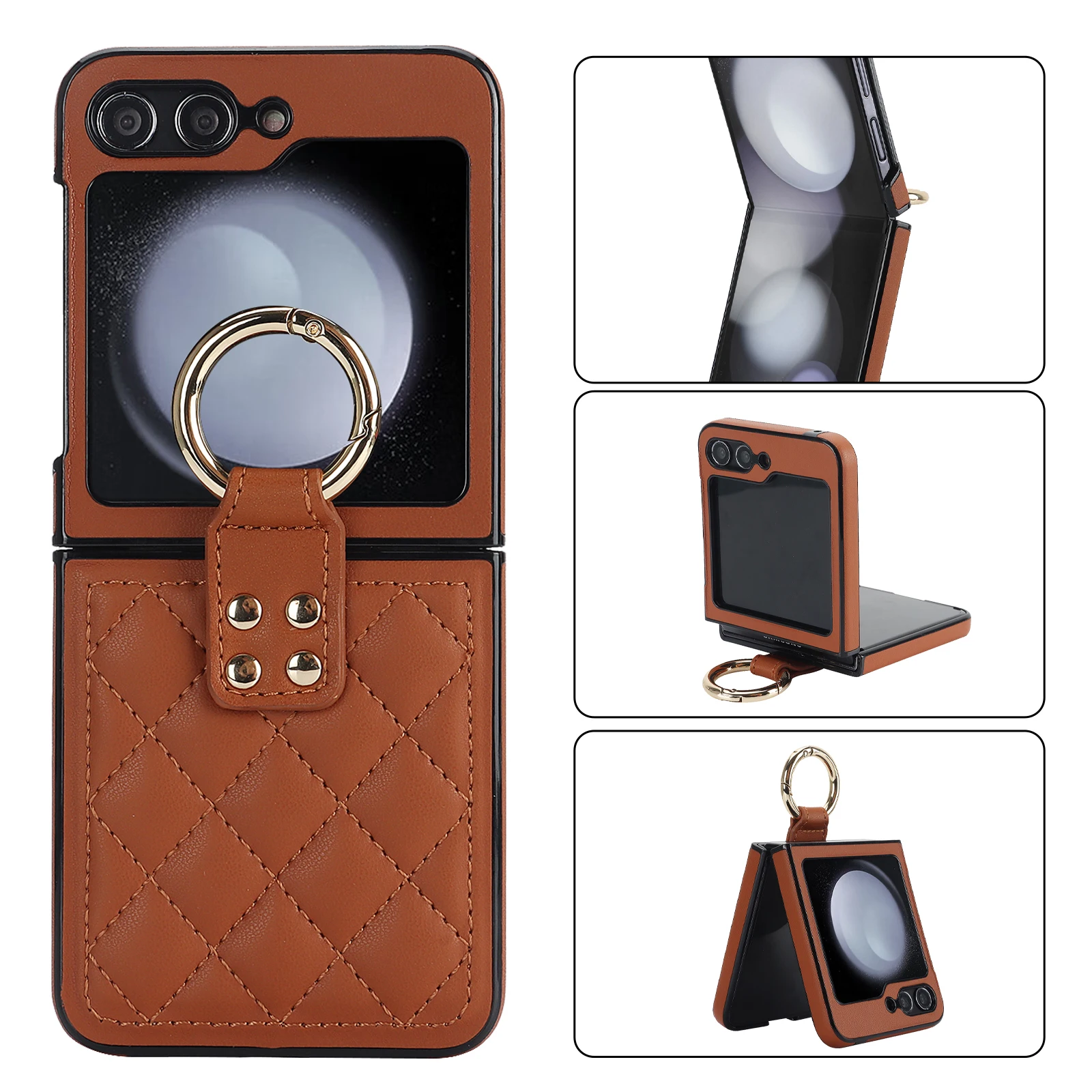 

Cover For Samsung Galaxy Z Flip 3 4 5 6 Case Hard PC For Samsung Zflip3 zflip4 z flip5 zflip6 Protective Sleeve With Ring