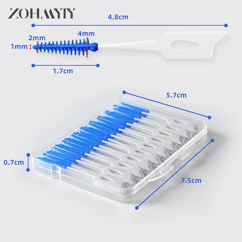 20/40PCS Oral Care Tools Silicone Interdental Brushes Super Soft Dental Cleaning Brush Teeth Cleaner Dental Floss Toothpicks