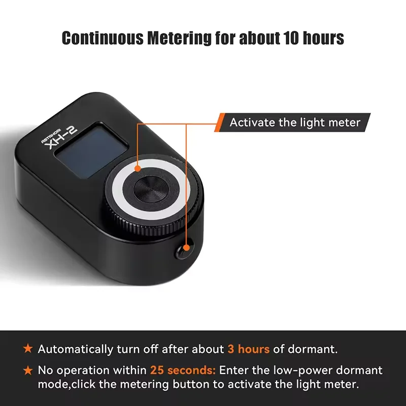 AstrHori XH-2 Camera Light Meter OLED Display Real-time External Camera Light Meter Cold Shoe for Camera Photography New