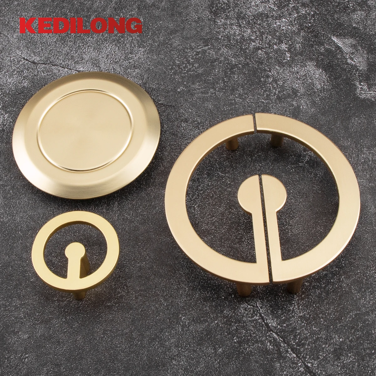 KEDLO Furniture Hardware Zinc Alloy Cabinet Door Decoration Handle Gold OEM Custom Modern Style Knob Drawer Handle