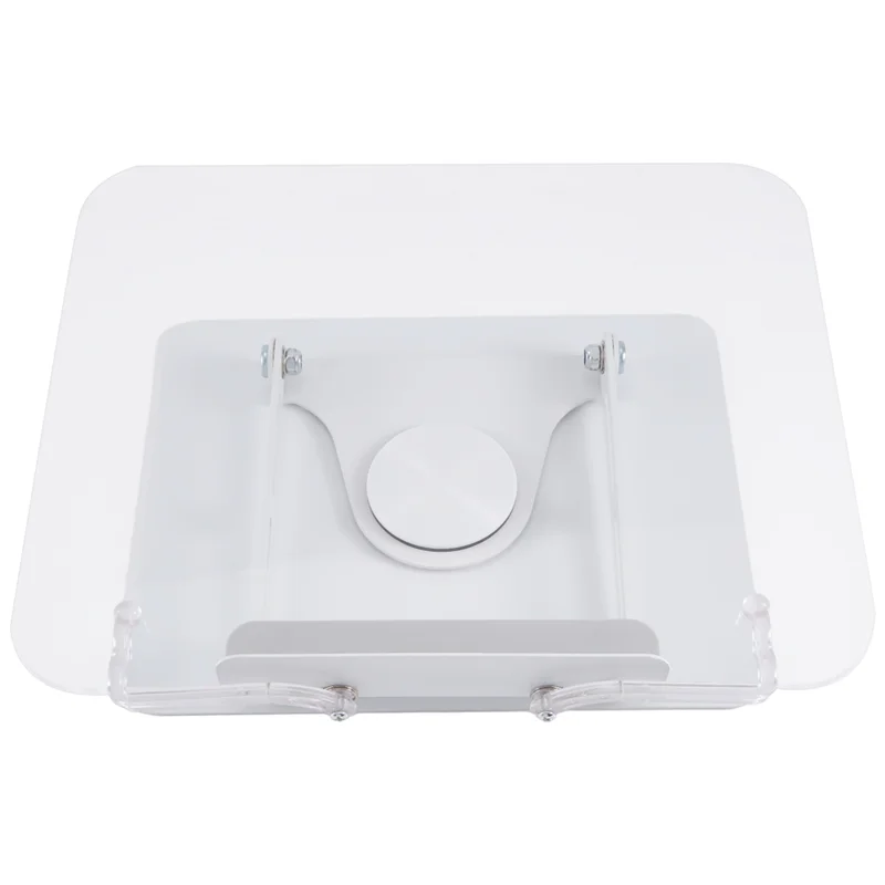 AA08-support de livre pour la lecture, support de livre réglable avec 360 °   Base pivotante et clips de page, support pliable pour les partitions musicales faciles à utiliser