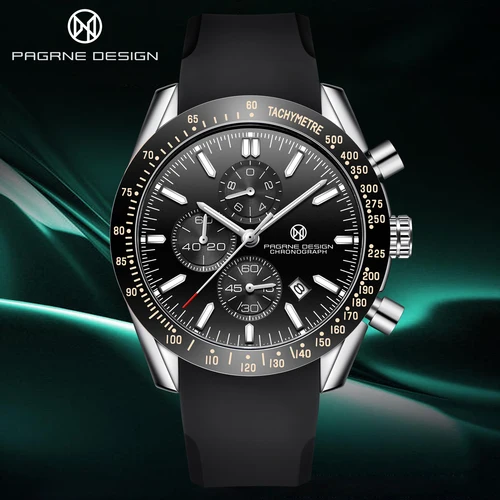 PAGANI DESIGN (Pagrne) nuevo reloj de cuarzo para hombre, correa de goma, reloj de lujo para hombre, reloj deportivo informal a la moda para hombre, reloj Maasculino
