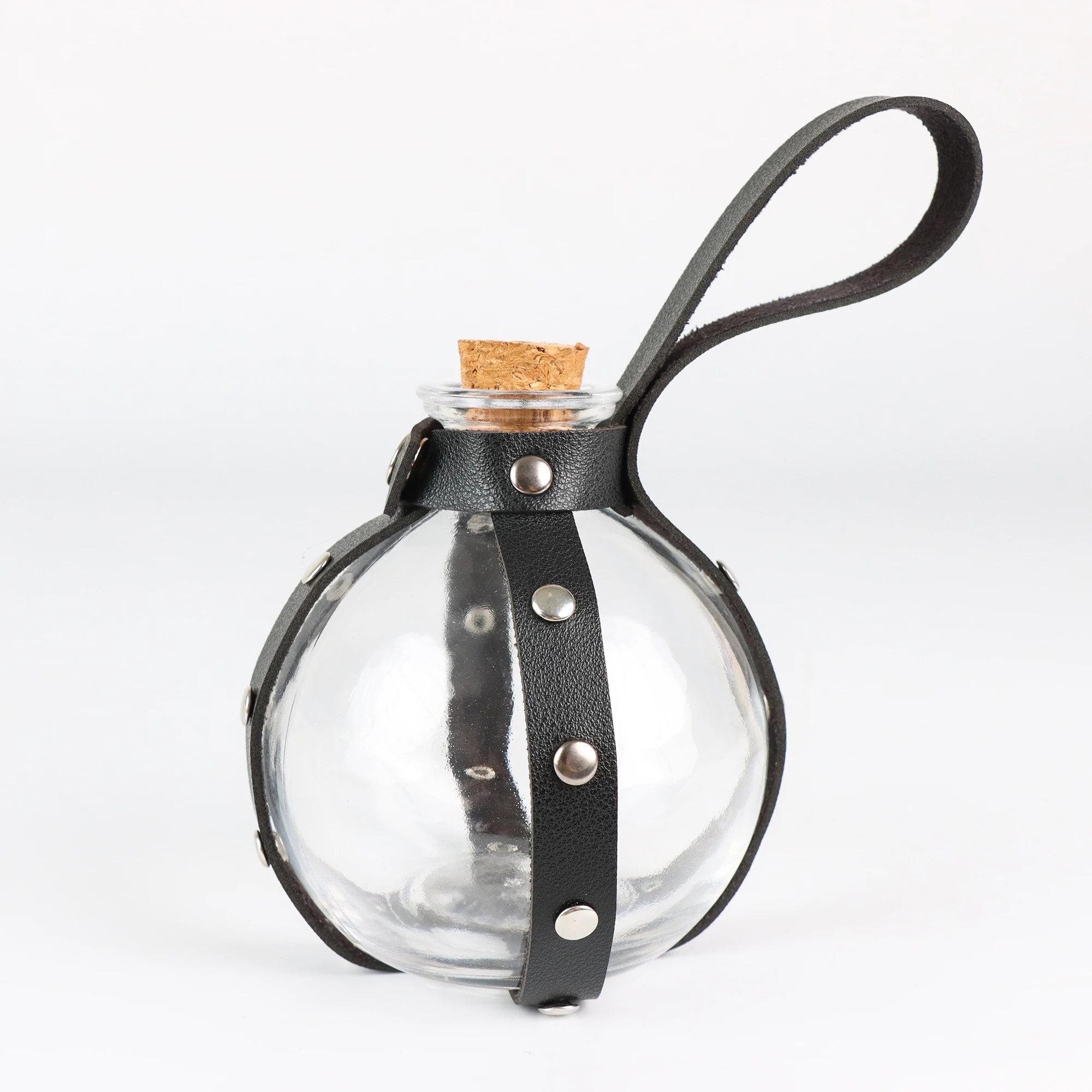 Halloween Costume Dark Magic Ball Glass Bottle with PU Leather Medieval Knight Renaissance Wizard Belt Wristband Waist Bag