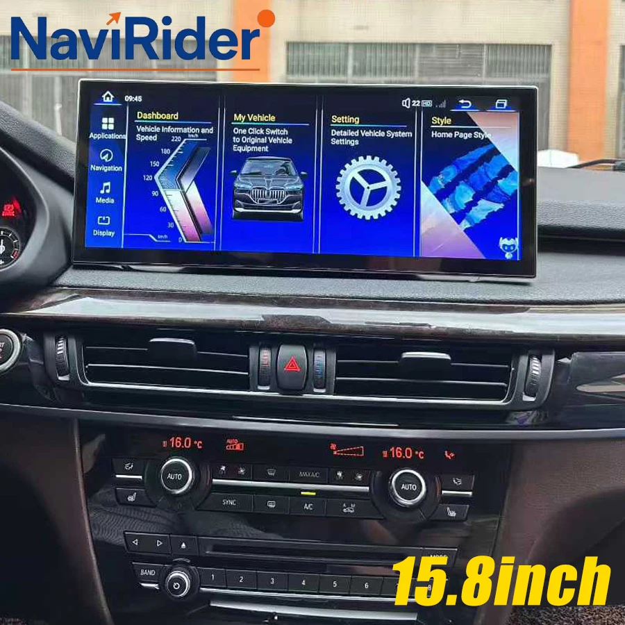 15.8” Android Auto For BMW X5 X6 F15 F16 2013-2018 Stereo Car Radio Multimedia Video Player Navigation Wireless Carplay GPS WiFi