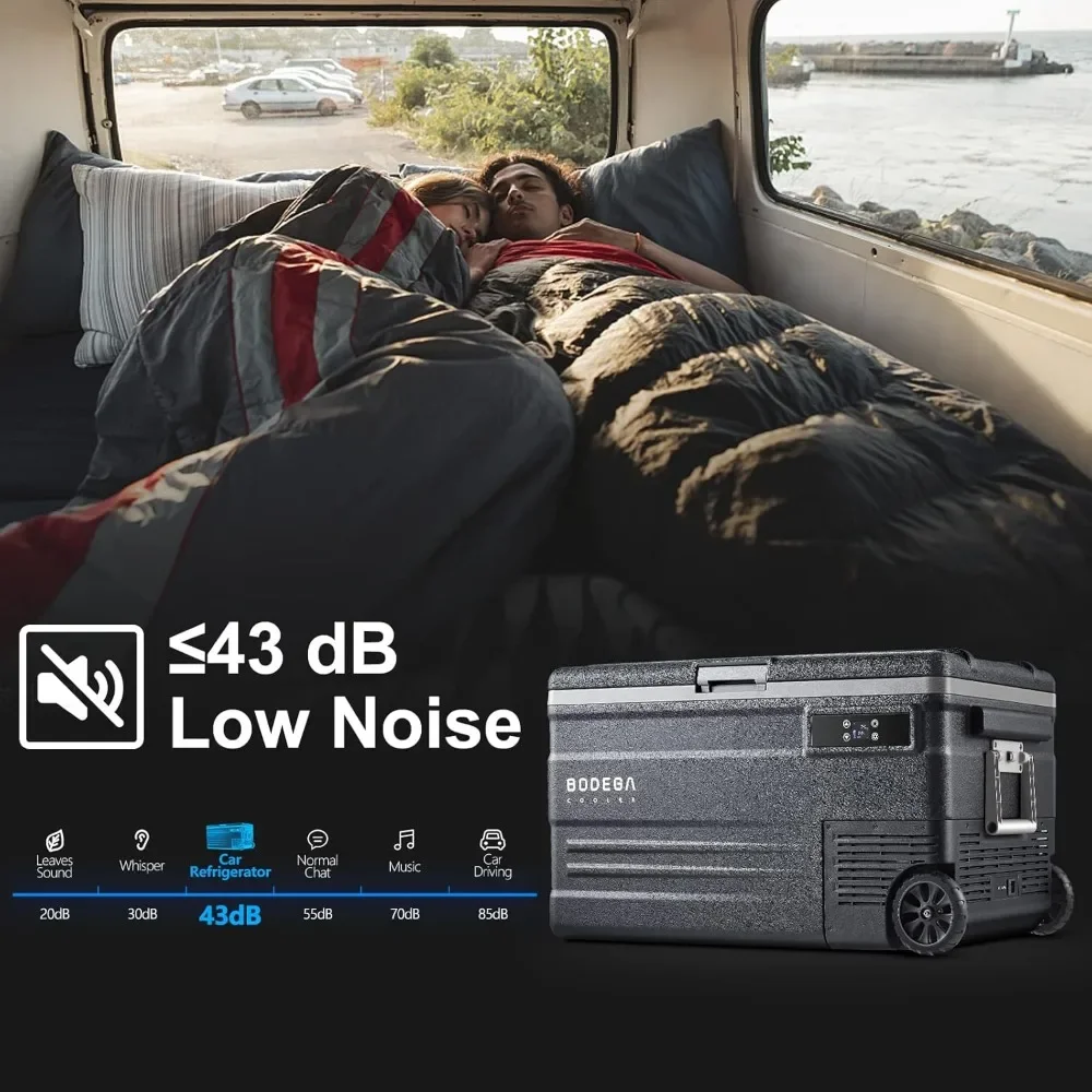 Réfrigérateur portable de 80 litres, congélateur RV de 75 litres à zone unique, contrôle d'application WiFi- 4 °   F-68 °   Refroidisseur automobile F