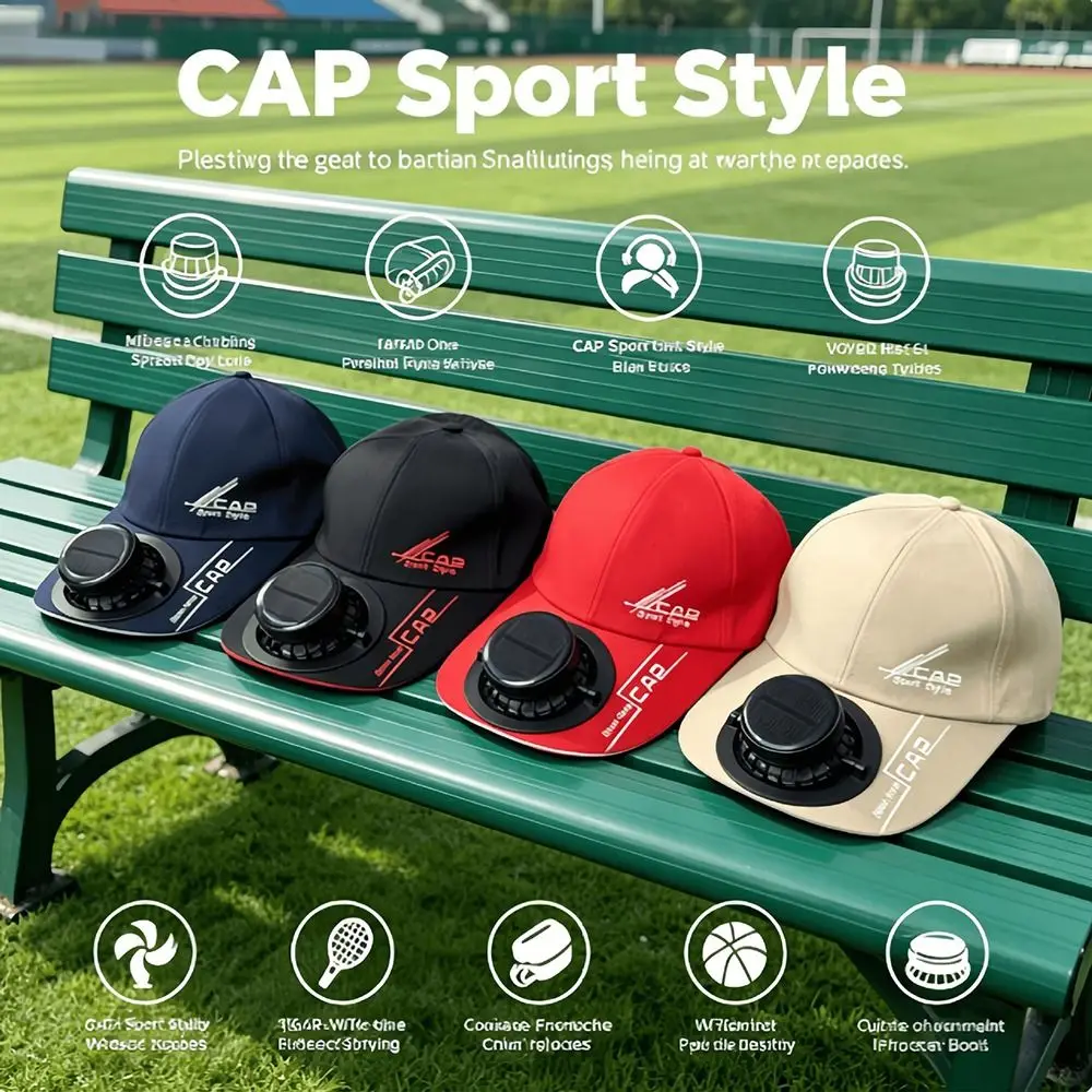 Fashion Breathable Solar Fan Hat Sun Protection Sunshade Fan Hat​​ Built-in Fan​​ Rechargeable Baseball Cap Summer Fan Hat​​