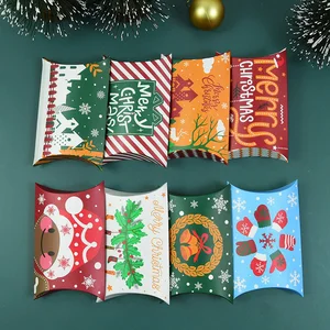 24/12 PCS Natal Pillow Form Sweet Box Merry Christmas Paper Kraft Hộp quà tặng Favours Chúc mừng năm mới NAVIDAD 2024 8 Hộp các tông bán hàng chính cho bánh - №7