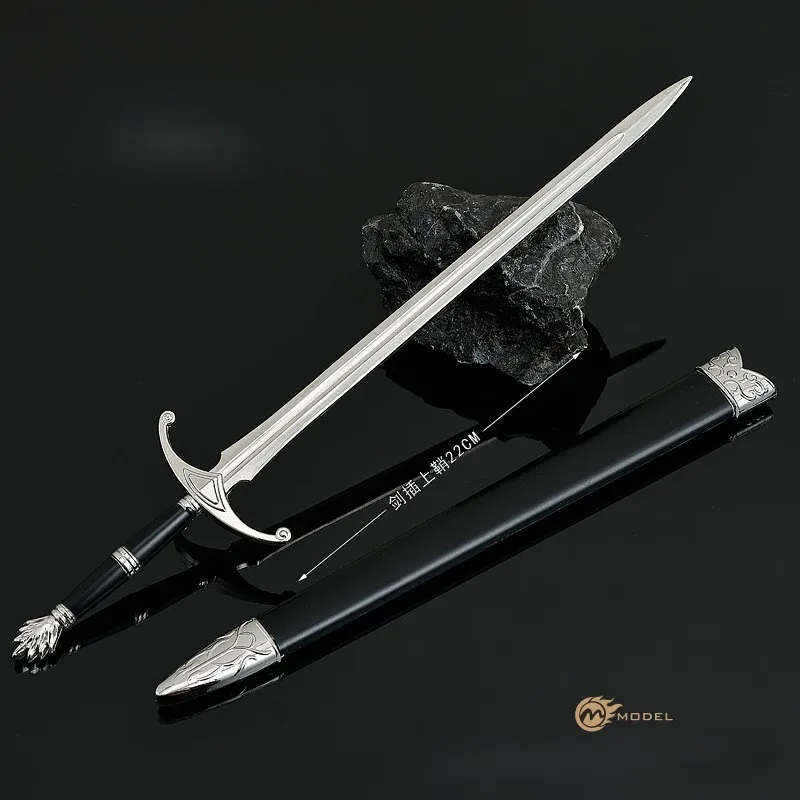 22cm Nowy czarny model miecza rycerza Lothric z gry SOULS, metalowy model, dekoracja na biurko, ozdoby, prezent urodzinowy dla chłopców, zabawka