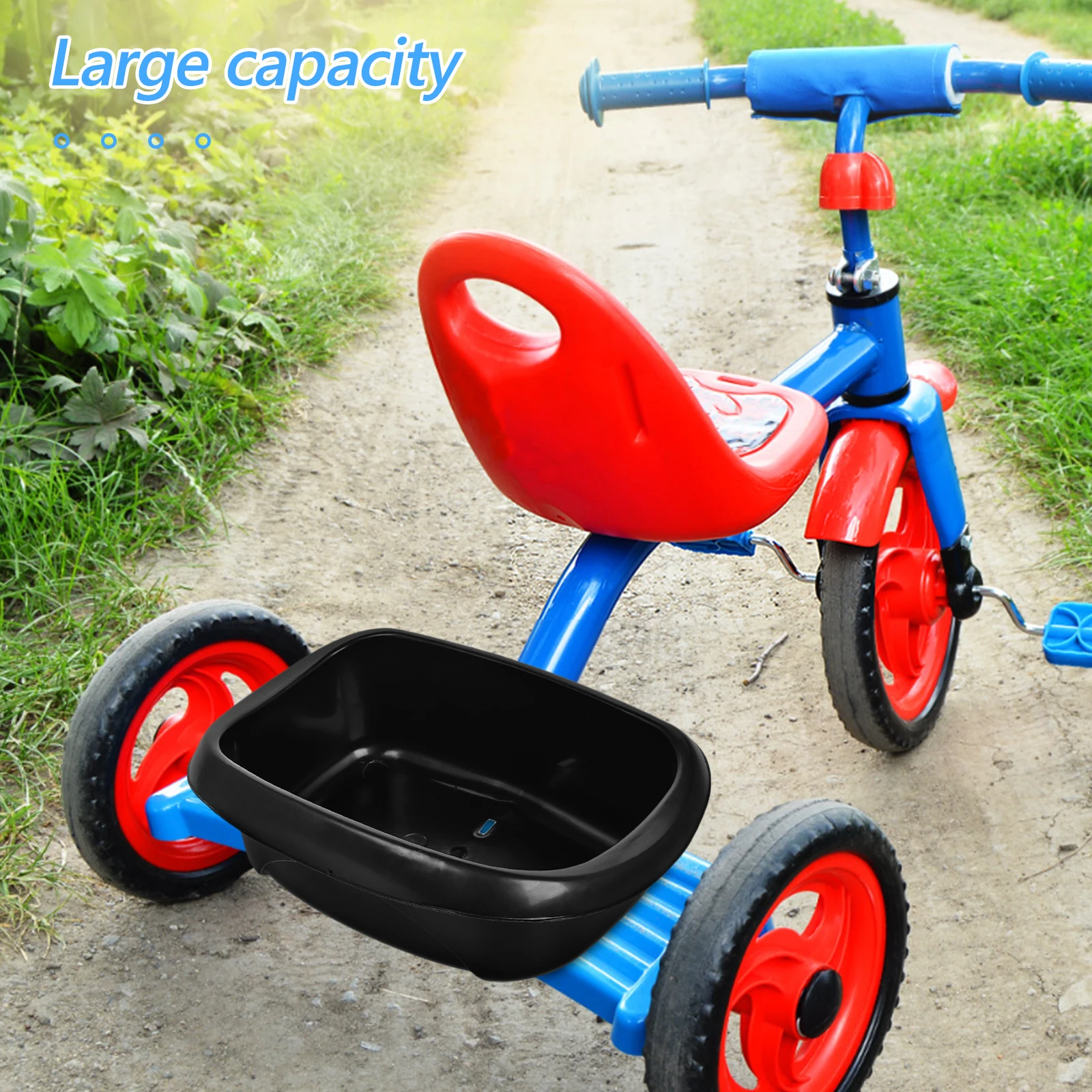 

Basket Children's Tricycle Rear Bike Accessories for Kids Front Bicycle Baskets Back Girls Black Knee Scooter