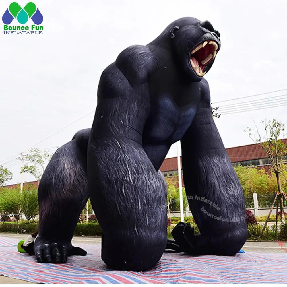 Giant Black Inflatable Gorilla Customized 6m High Huge Inflatables animal For Outdoor Event Festival