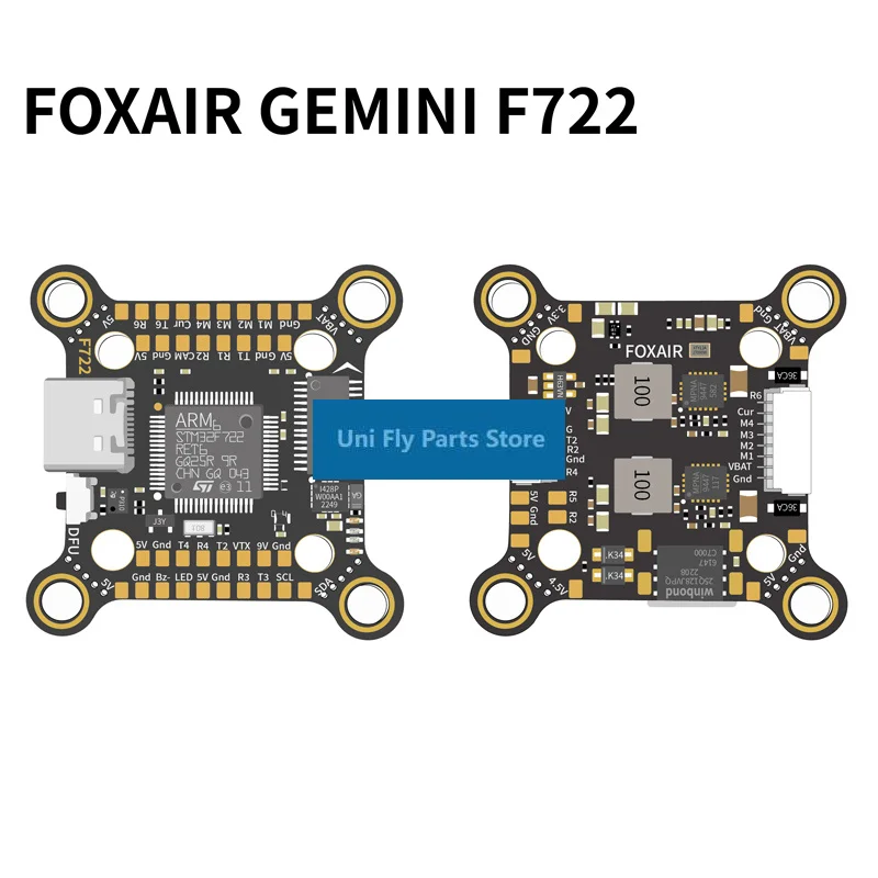 UniFlyFOXAIR GEMINI F722 Flight Controller FPV20 30.5 M4 Dual Mounting Holes 2S-8S for FPV Freestyle Drones Parts