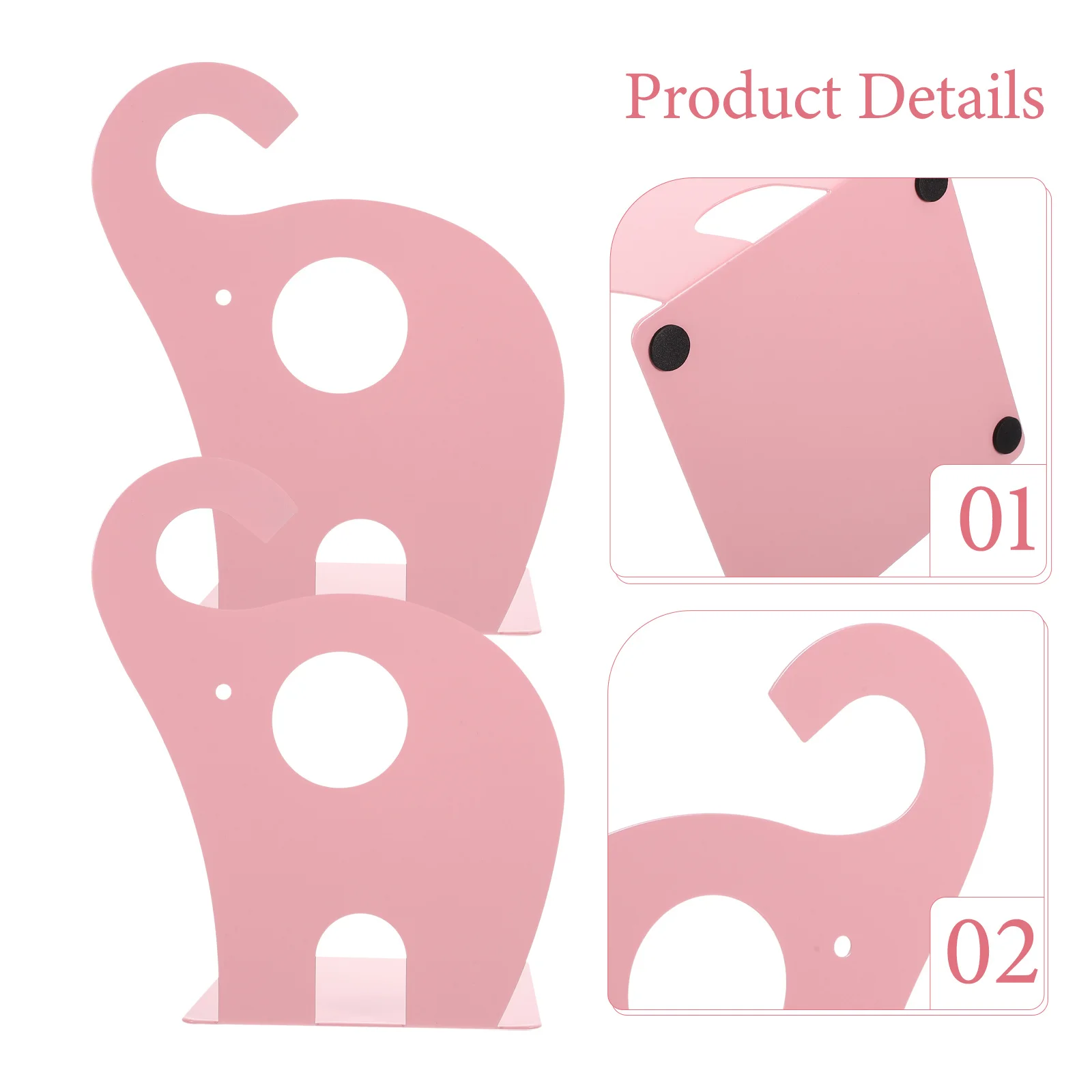 

1Pair Metal Elephant Bookends Smooth Surface Book Holders for Home Office Desk Shelf Bookends Book Ends for Home