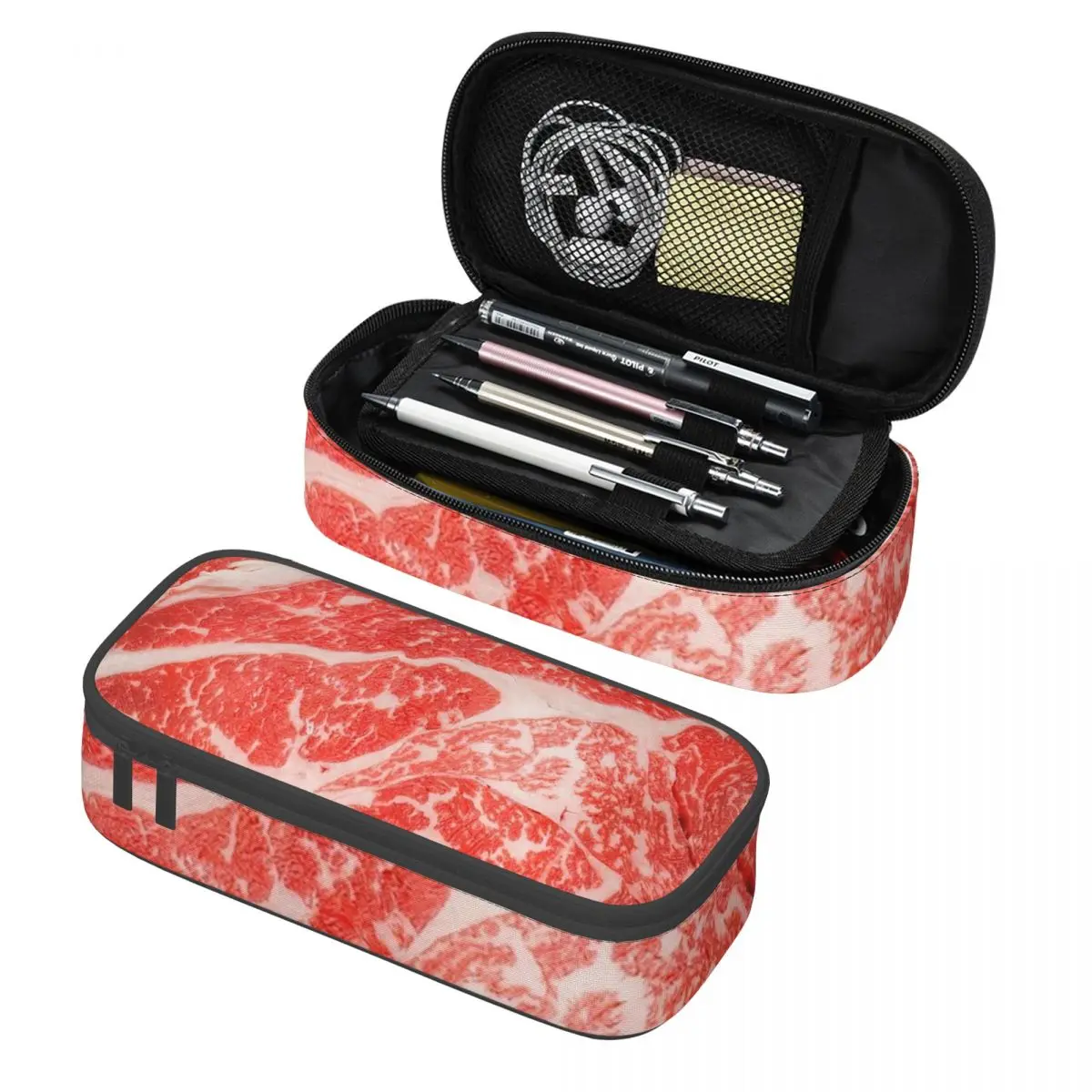 

Meat Texture Designed Pencil Cases Pen Holder Storage Stationery Supplies Large Storage Pen Box Pencil Bag for Students