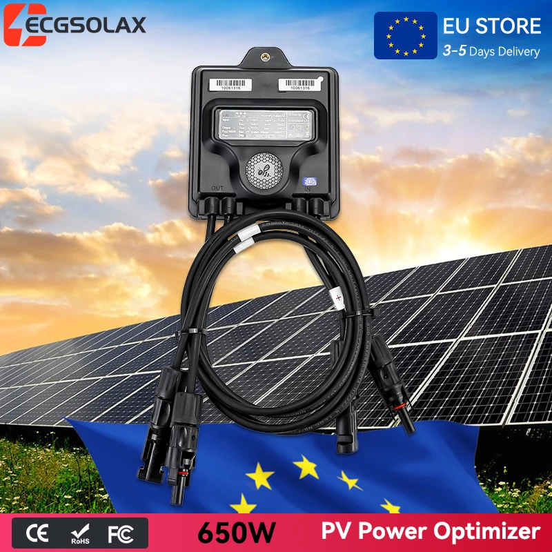 ECGSOLAX Honeybee 650W MPPT PV-module vermogensoptimalisator MPPT 650W 12V-75V ingang voor zonnepaneelsysteem met spanningsbewaking en anti-hotspot beveiliging.