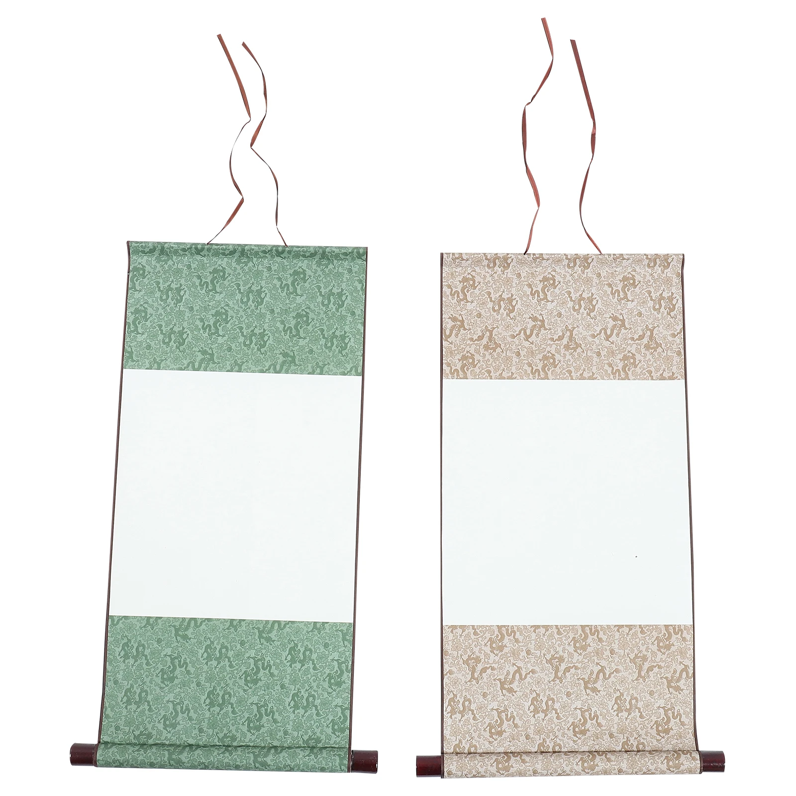 2 Pcs Blank Scroll Calligraphy Chinese Paper Wall Writing Office