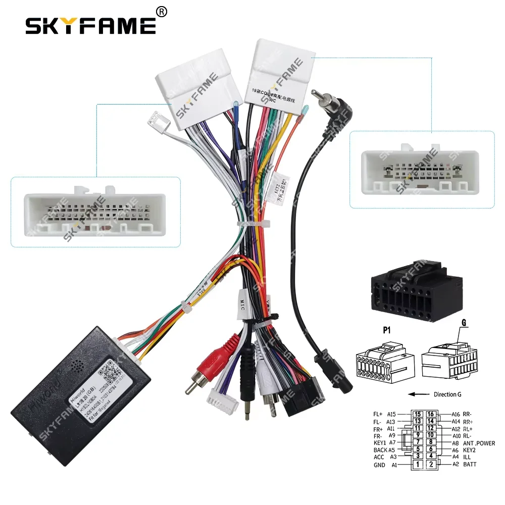 SKYFAME Car For Renault Megane 4 Clio 4 LN08.20 16pin Wiring Harness Adapter Canbus Box Decoder Koleos Android Radio Power Cable