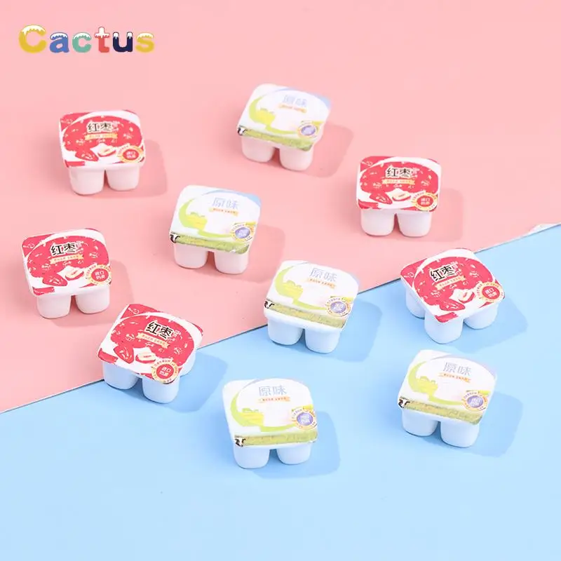 

10pc/set 1:12 Dollhouse Miniature Simulation Mini Resin Yogurt Decoration Accessories Toys For Children's New Year Gift