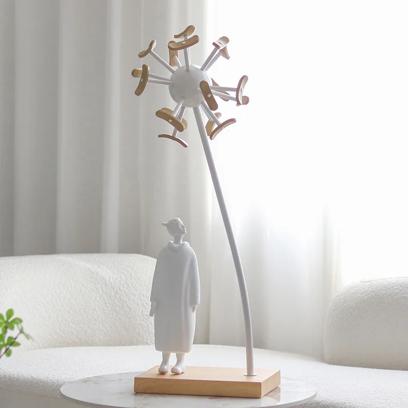 Art dandelion girl ornaments sales office lobby hotel model room living room soft decoration figure sculpture furnishings