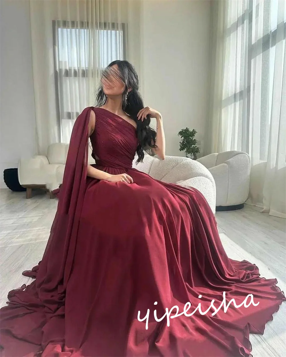 Ball Dress Saudi Arabia Prom Satin Draped Cocktail Party  Gown One-shoulder Bespoke Occasion  Long Dresses