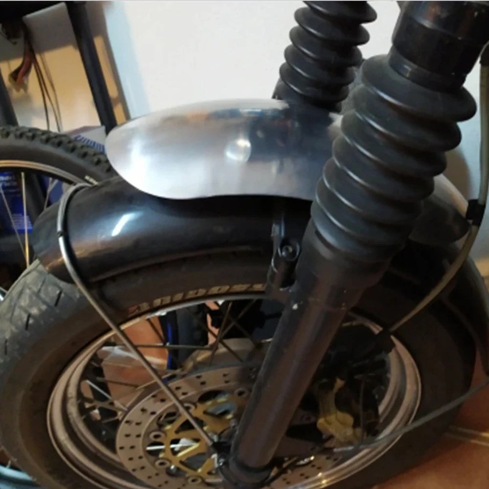 Motorcycle Aluminum Universal Unpainted Short Front Mudguard Fender Mud Guard Custom For Harley Touring Chopper Bobber image 6