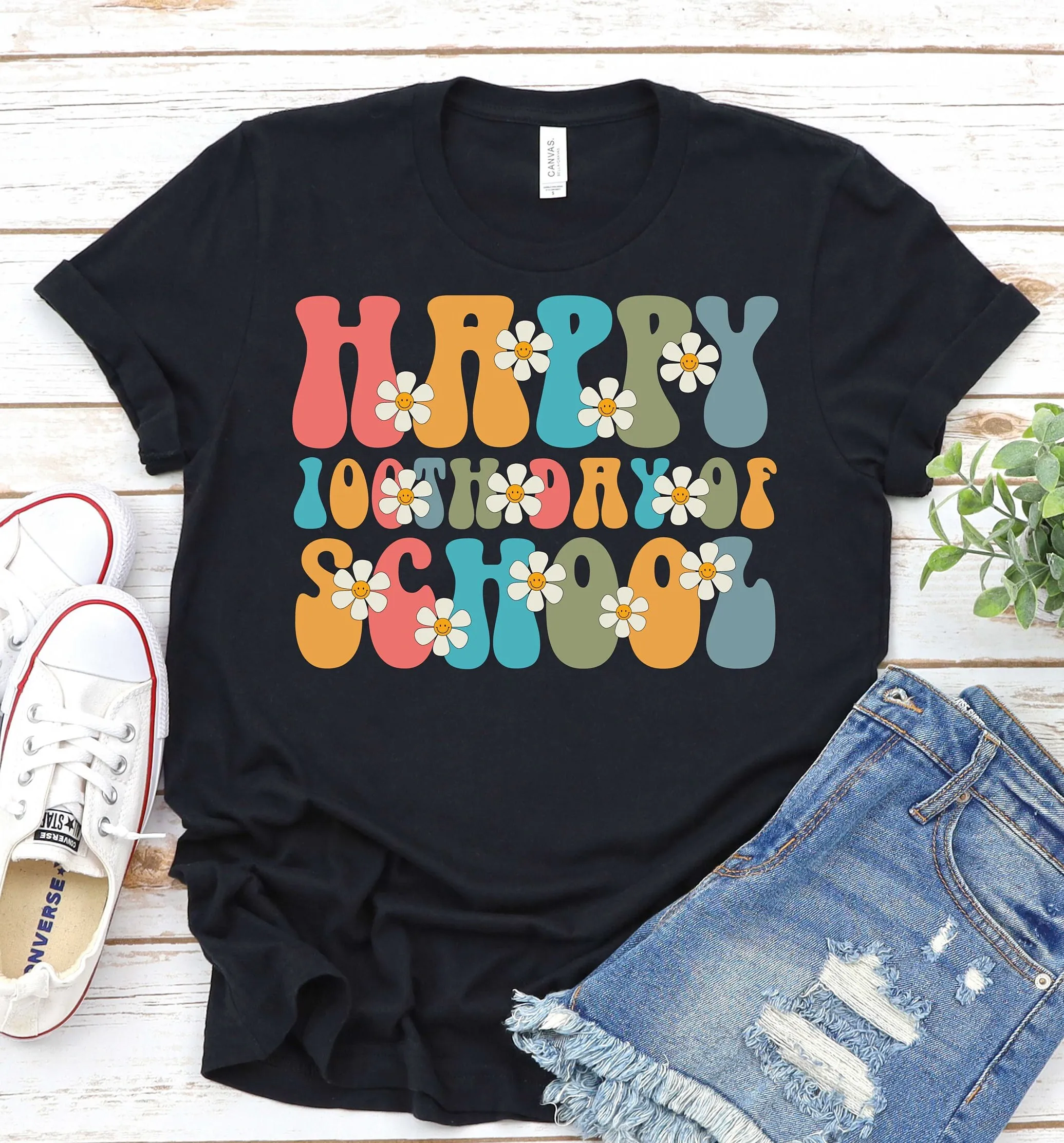 100 Days Of School T Shirt 100Th Day Back To Teacher Present Retro Happy