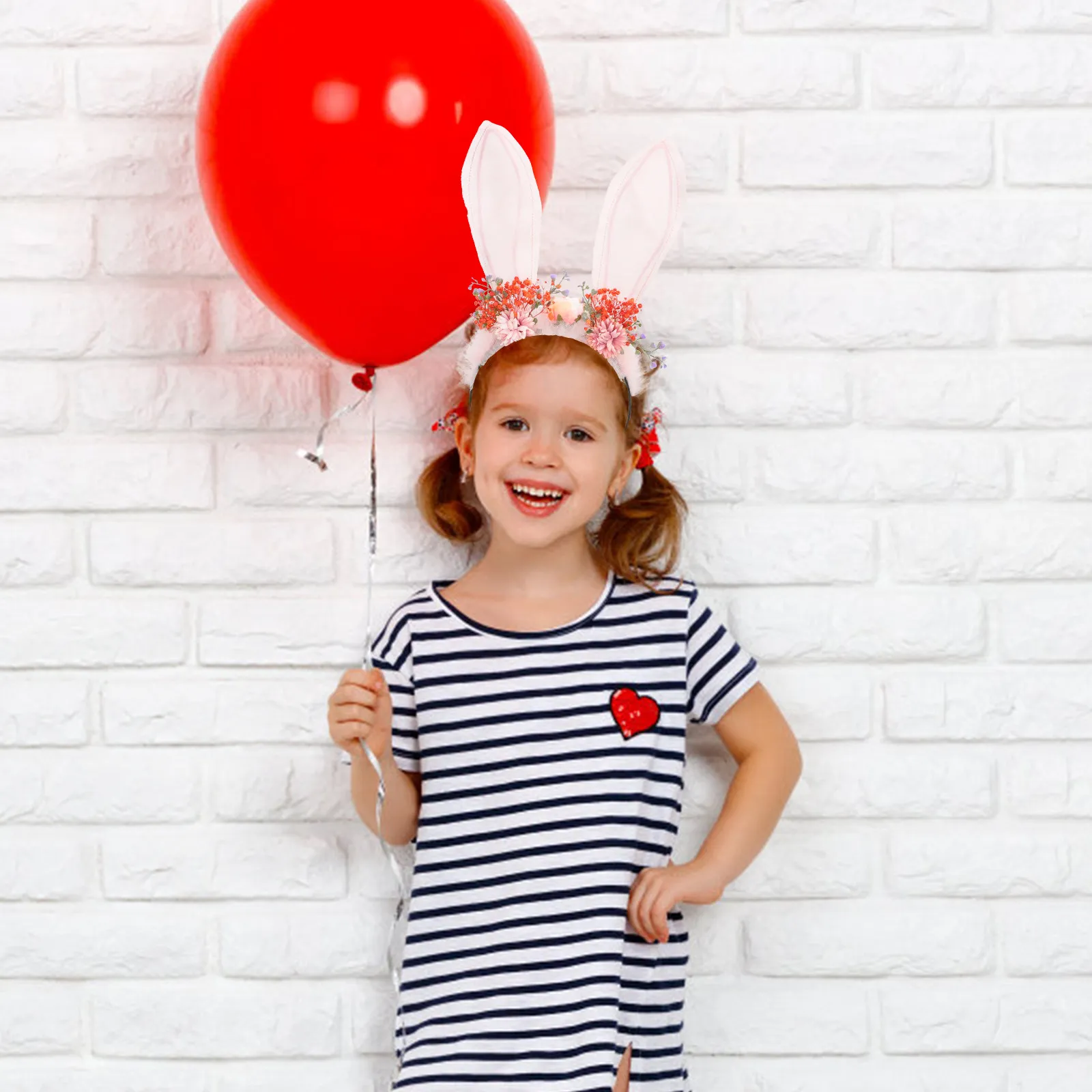 

Повязка для волос в виде кроличьих ушей с изысканным цветочным декором, головной убор для ролевых игр, маскарадов, тематических вечеринок, аксессуар для костюма, реквизит