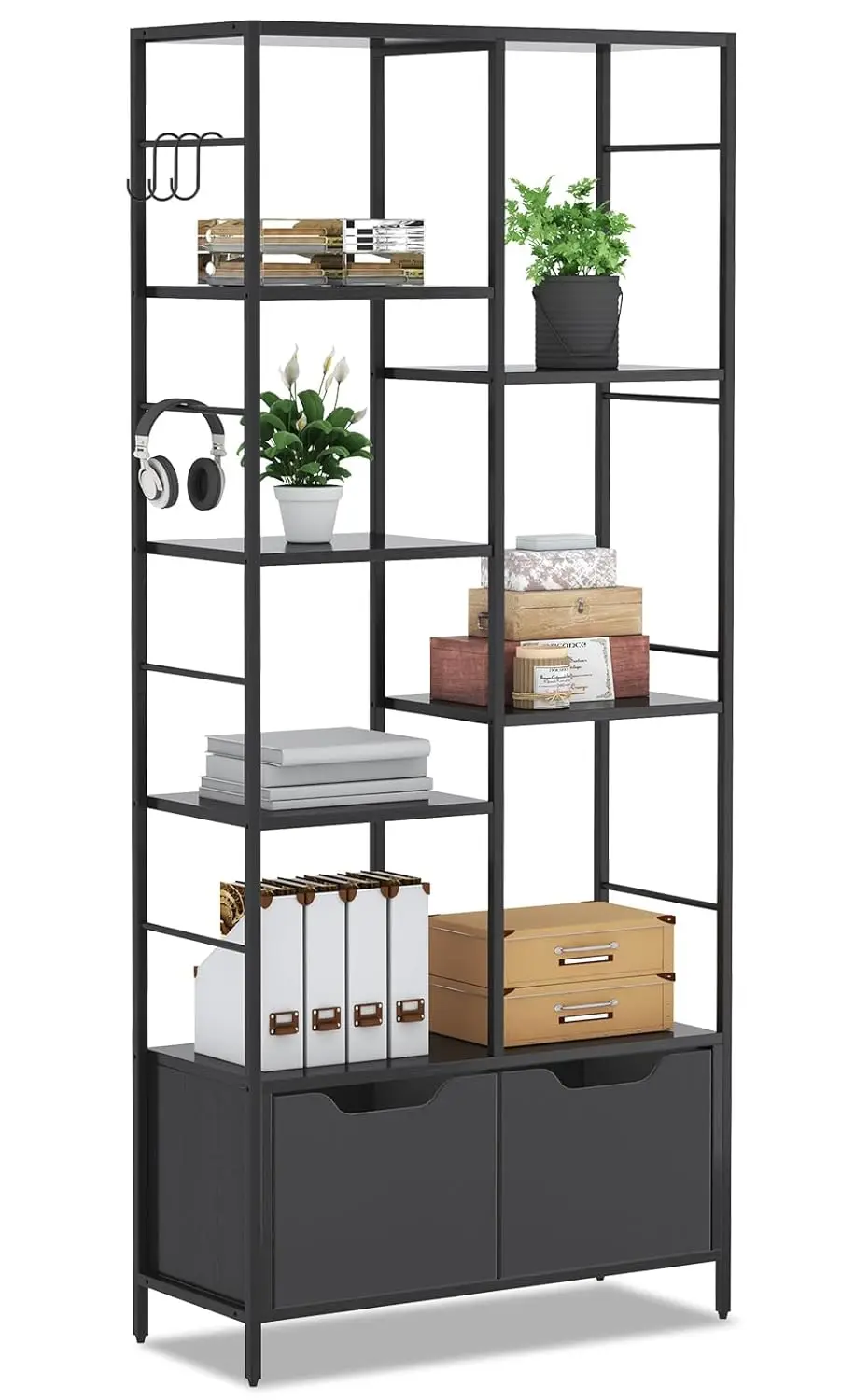 

Пятиуровневая угловая полка из дерева и металла для спальни и гостиной, на заказ