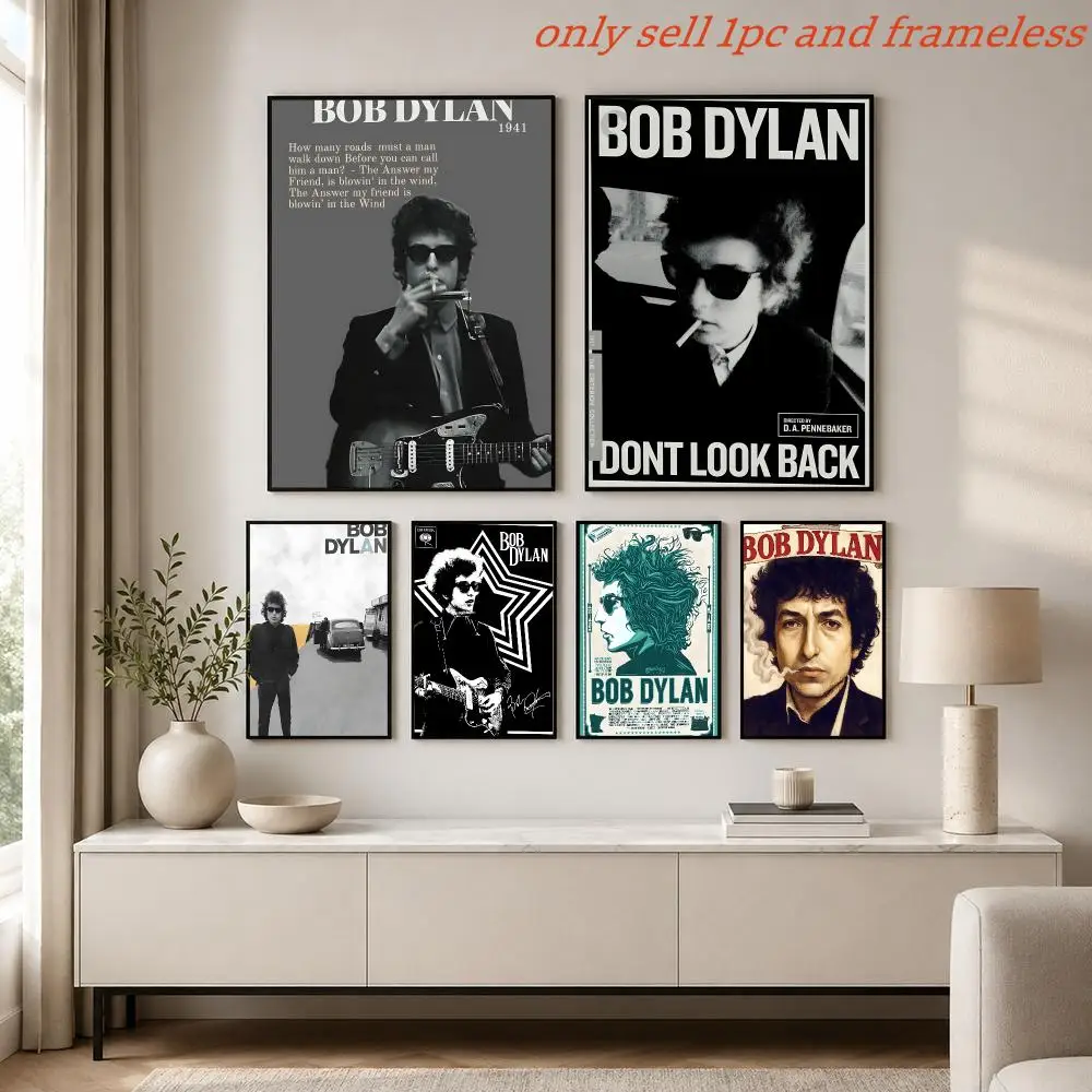 Folk Singer B-Bob Dylan Poster Print Home Living Room Bedroom Entrance Bar Cafe Art Painting Decora