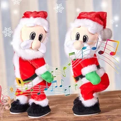 Robô papai noel boneca dança de pelúcia eletrônico brinquedo musical twerking cantando natal decoração para casa para crianças presente natal