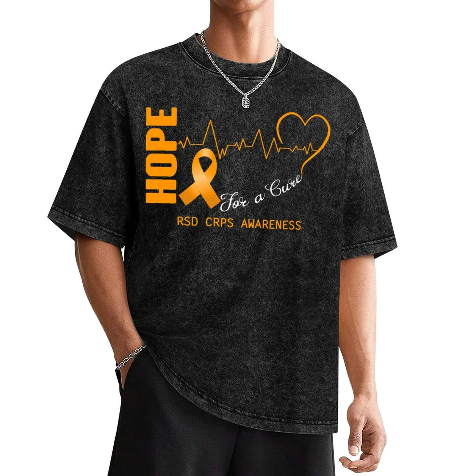 

Hope For A Cure RSD CRPS Awareness T-Shirt kawaii clothes plus size tops heavy weight t shirts for men