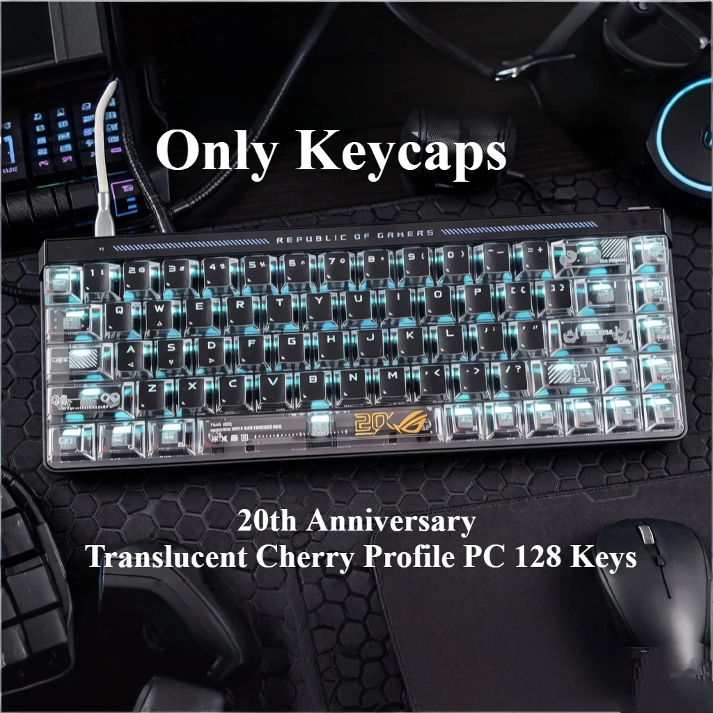 Black White Game Classic Reissue Keycap 20th Anniversary Translucent Cherry Profile PC 128 Keys For Magnetic Mechanical Keyboard