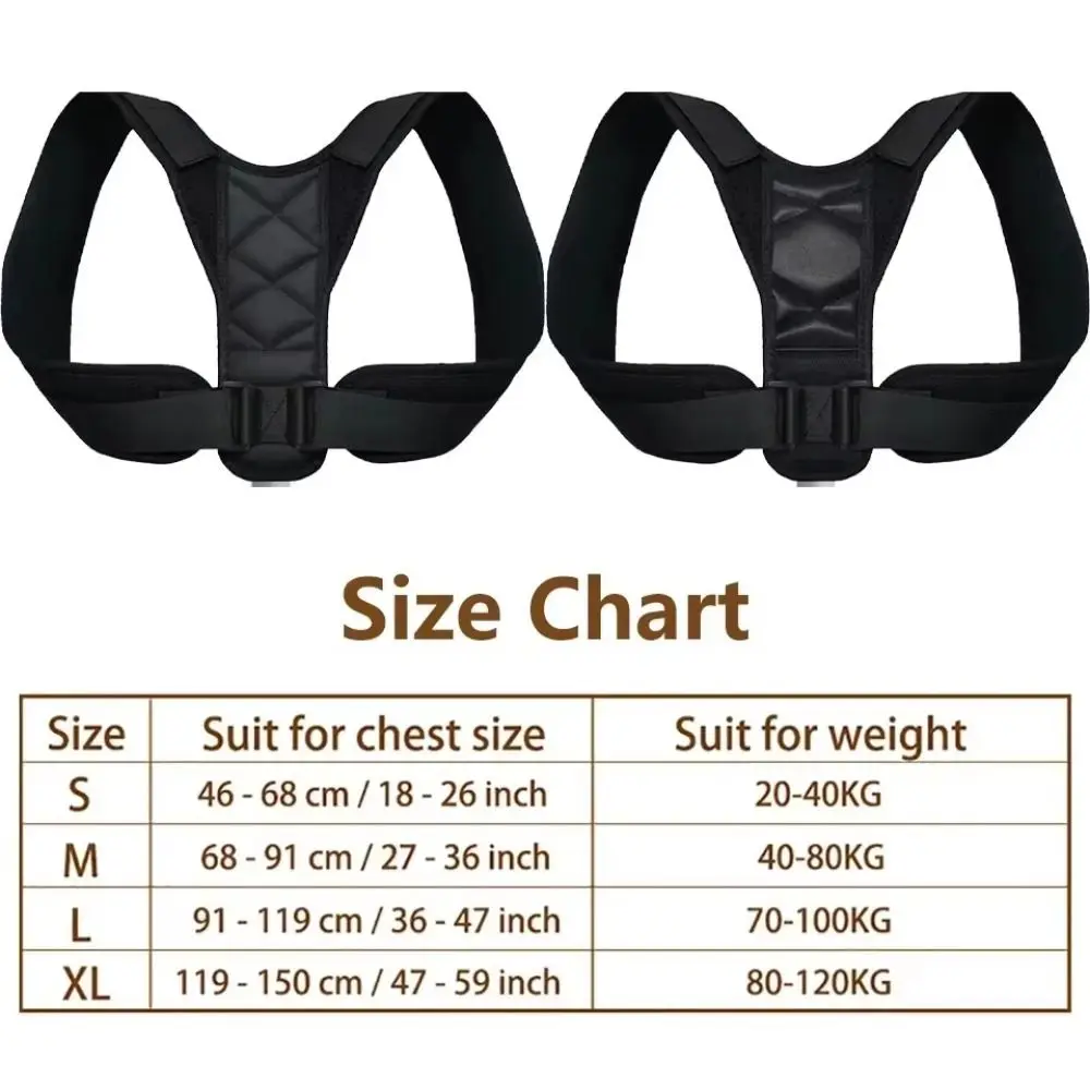 Picture 7: Polyester Back Straightener Full Back Breathable Back Brace Posture Corrector Adjustable Black Upper Back Brace Office