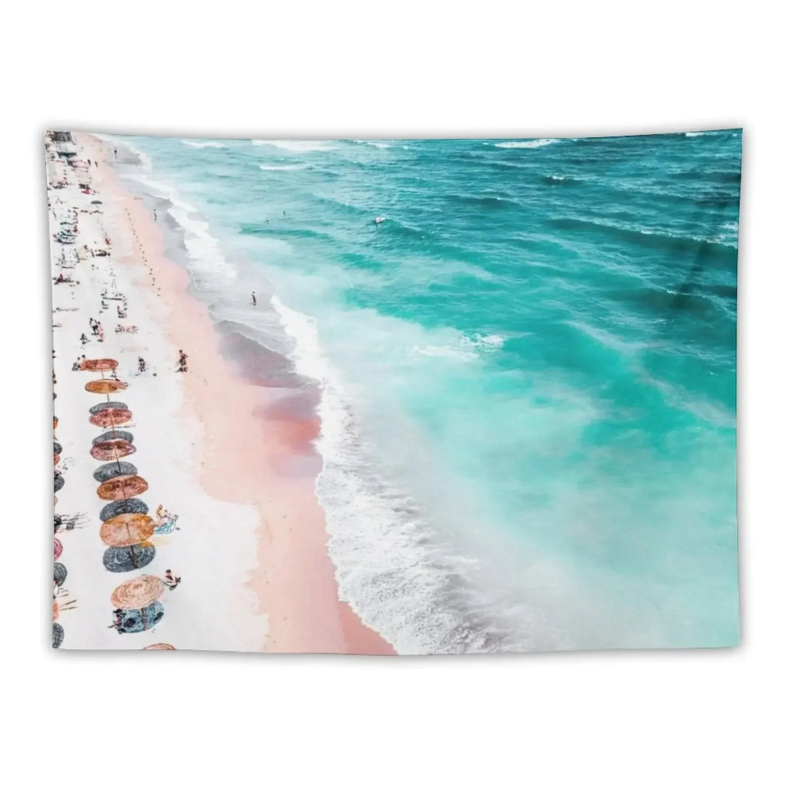 

Aerial Beach Print, Aerial Photography, Beach Blue Ocean Seaside Ocean Waves Ar Tapestry Wall Decoration Items Tapestry