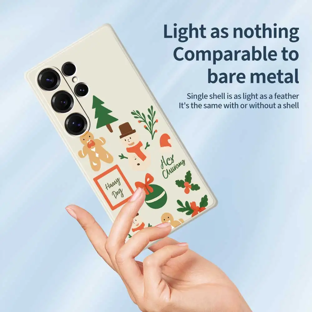 Чехол для телефона в рождественском стиле для Samsung Galaxy S25 S24 S23 S22 S21 S20 Ultra Plus S24FE S23FE S22FE S21FESicone Soft Cover Capa