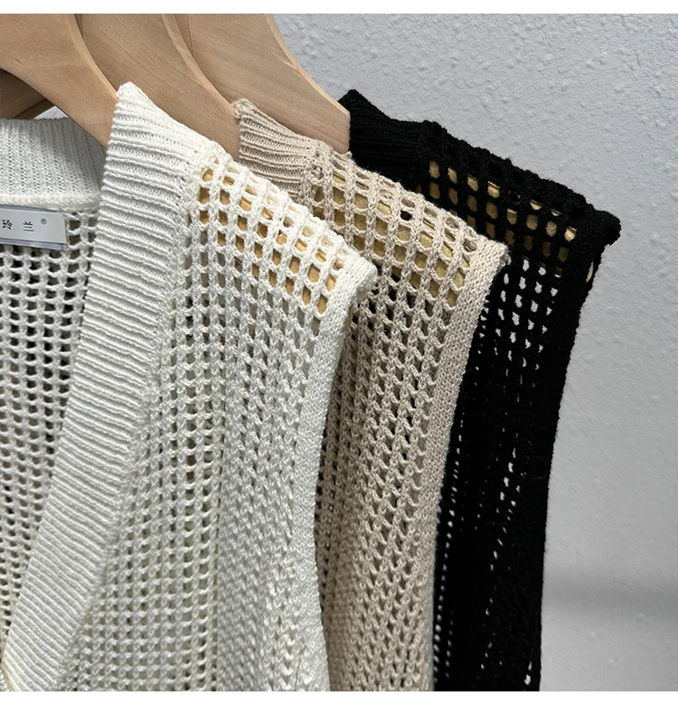 Button-down gehaakt vest voor dames V-hals mouwloos opengewerkt vest top zomer boho chic vintage outfit